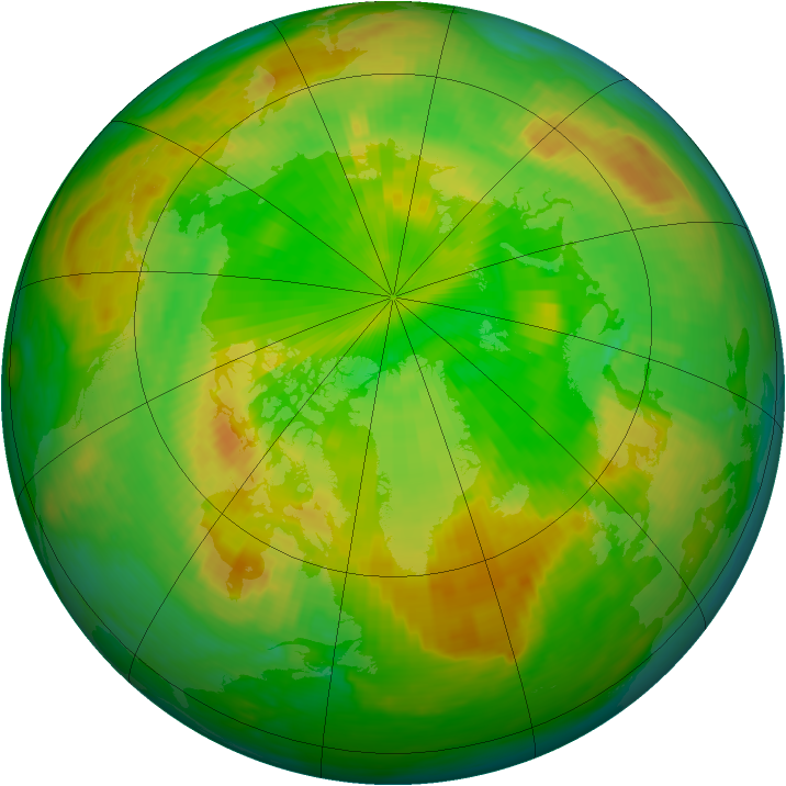 Arctic ozone map for 08 June 1986